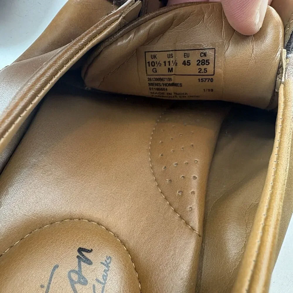 Clarks Collection Shoes Mens Size 11.5 Brown Oxfords Dress Whiddon Cap 15770‎ F2